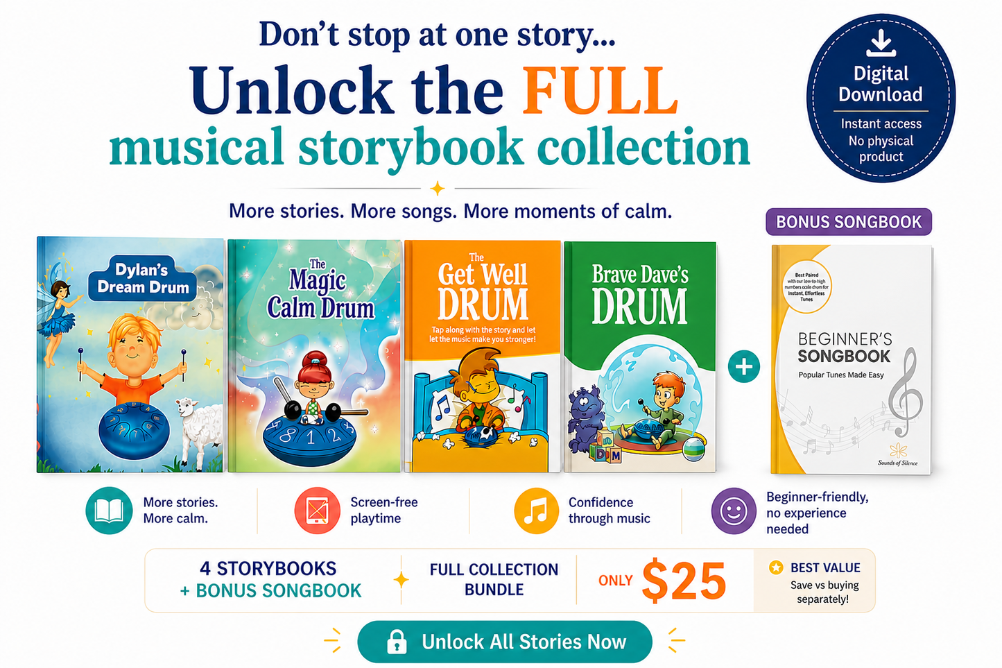 Expension Pack - 4 Musical Storybooks + 1 Bonus Songbook (Digital Download)